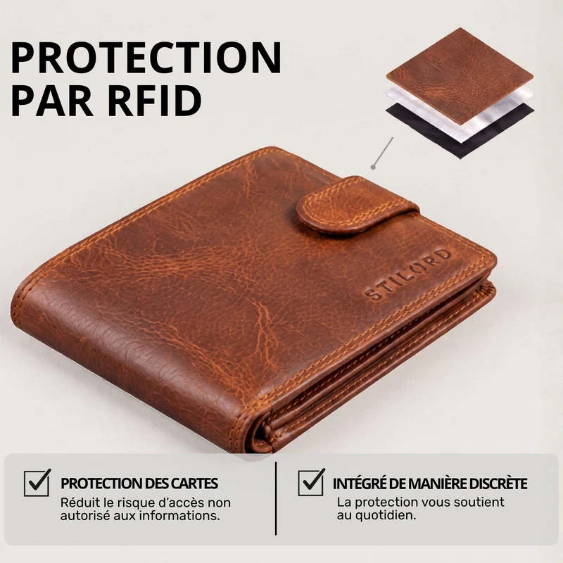 "Merrick" RFID Geldbörse Herren Leder