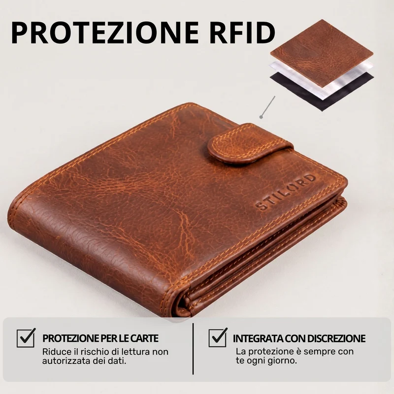 "Merrick" RFID Geldbörse Herren Leder