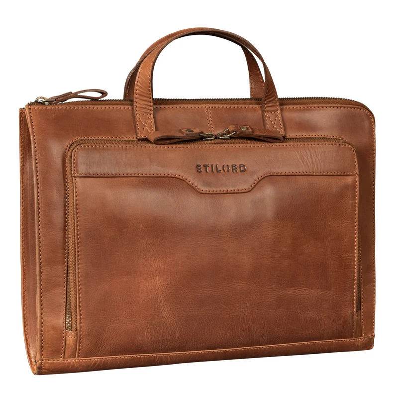 "Silvano" Schmale Echtleder Laptop Sleeve 13,3 Zoll Damen und Herren
