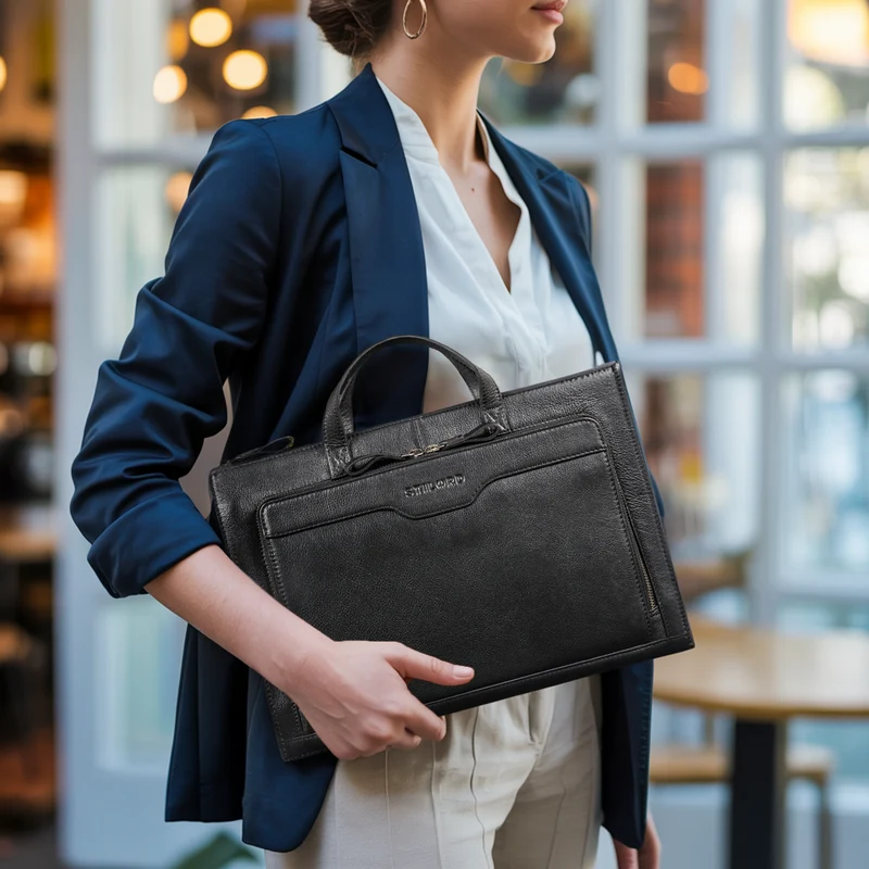 "Silvano" Schmale Echtleder Laptop Sleeve 13,3 Zoll Damen und Herren