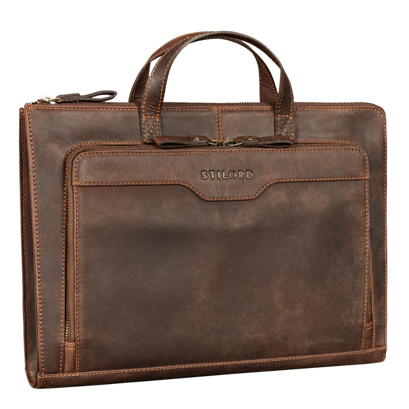 "Silvano" Schmale Echtleder Laptop Sleeve 13,3 Zoll Damen und Herren