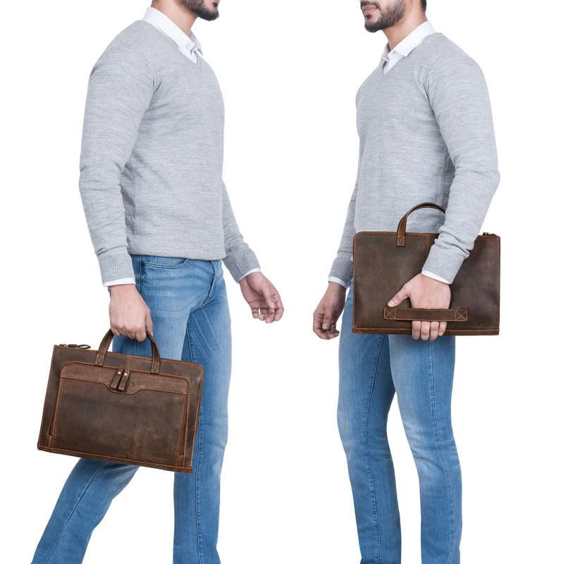 "Silvano" Schmale Echtleder Laptop Sleeve 13,3 Zoll Damen und Herren