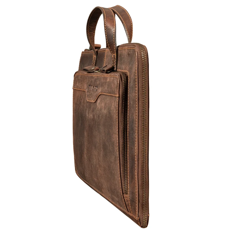 "Silvano" Schmale Echtleder Laptop Sleeve 13,3 Zoll Damen und Herren