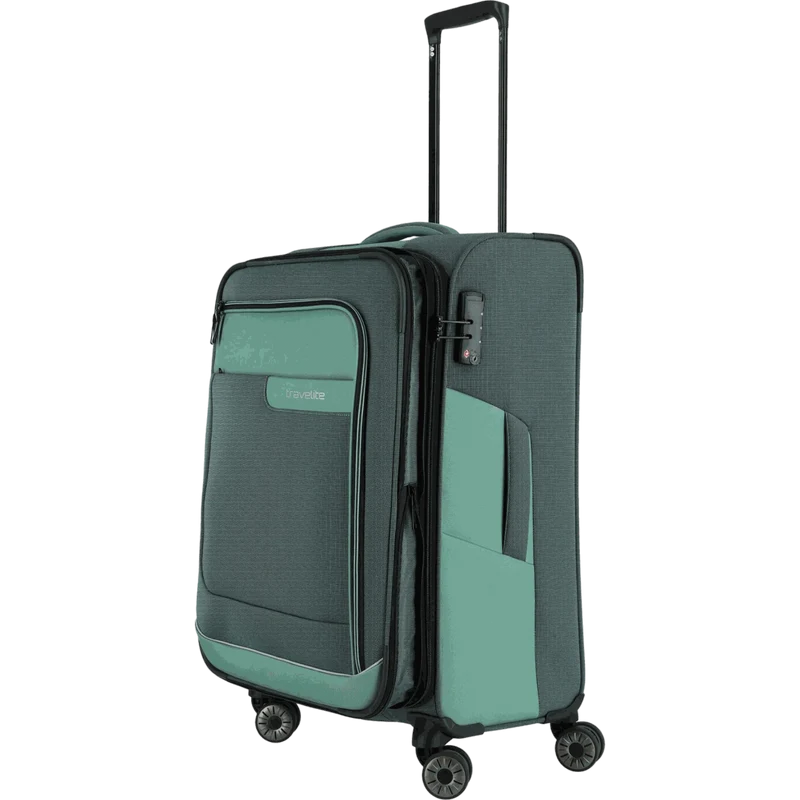 Travelite Viia 4-Rollen-Trolley M 67 cm -Eukalyptus