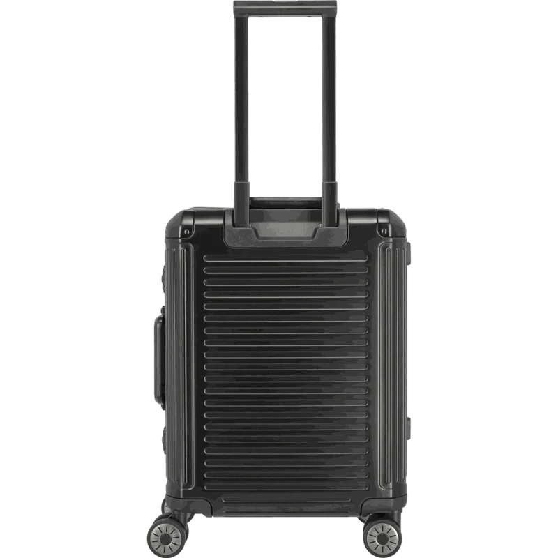 Travelite Next 4-Rollen-Bordtrolley aus Aluminium mit Vortasche 55 cm -Schwarz