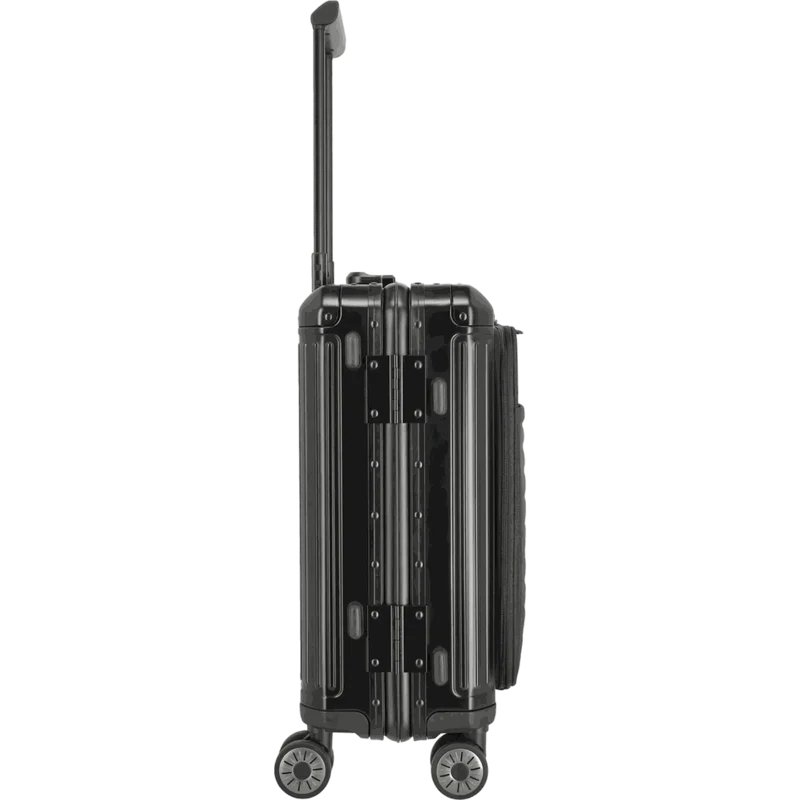 Travelite Next 4-Rollen-Bordtrolley aus Aluminium mit Vortasche 55 cm -Schwarz