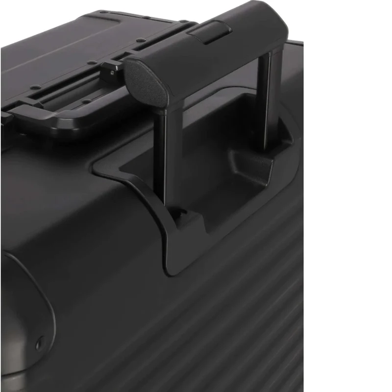 Travelite Next 4-Rollen-Bordtrolley aus Aluminium mit Vortasche 55 cm -Schwarz