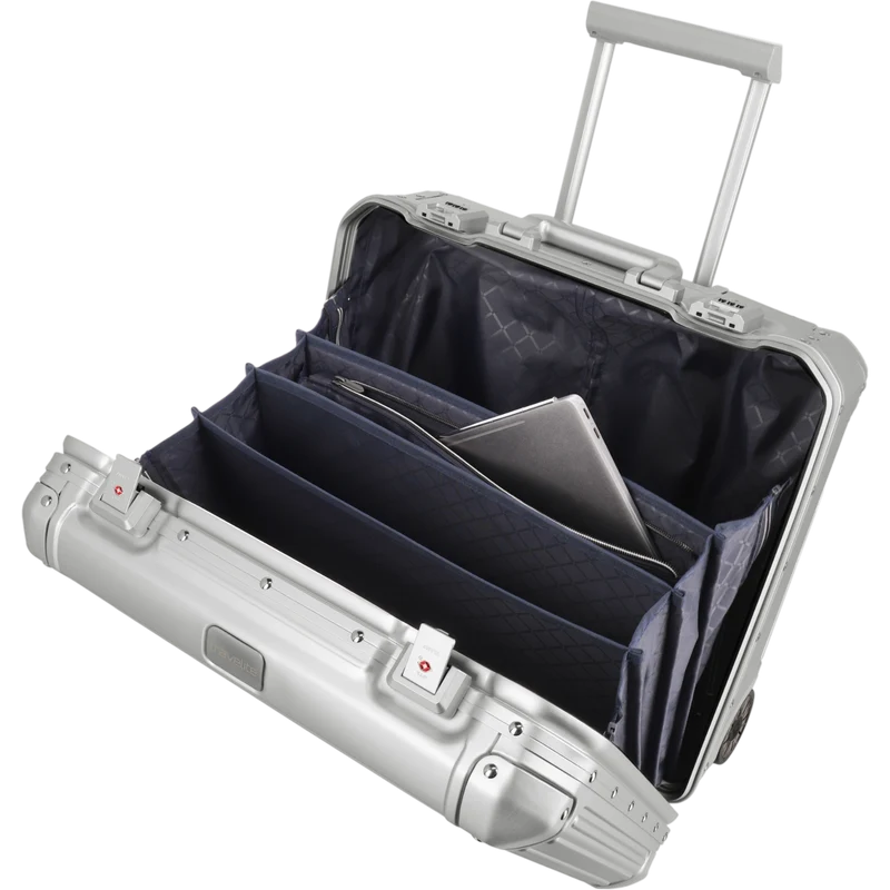 Travelite Next Business-Trolley aus Aluminium 45 cm -Silber