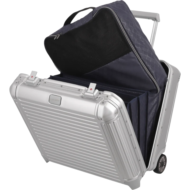 Travelite Next Business-Trolley aus Aluminium 45 cm -Silber