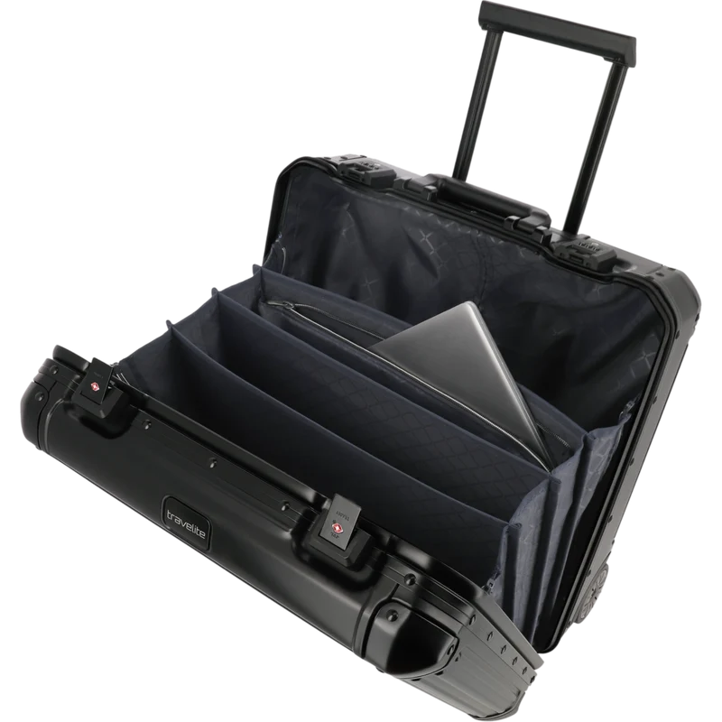 Travelite Next Business-Trolley aus Aluminium 45 cm -Schwarz