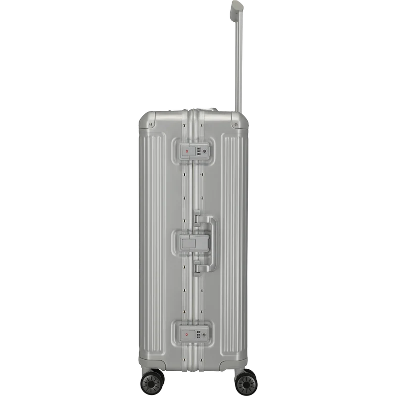 Travelite Next 4-Rollen-Trolley aus Aluminium 77 cm -Silber