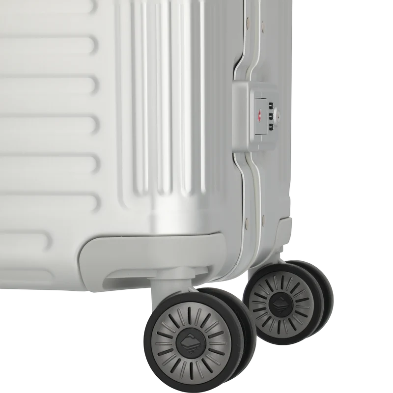 Travelite Next 4-Rollen-Trolley aus Aluminium 77 cm -Silber