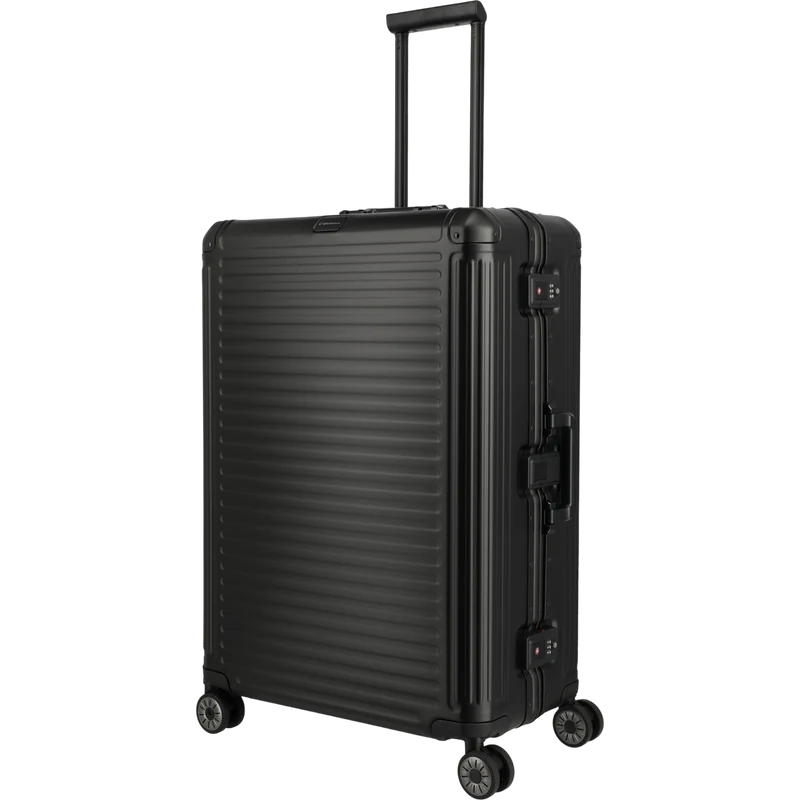 Travelite Next 4-Rollen-Trolley aus Aluminium 77 cm -Schwarz