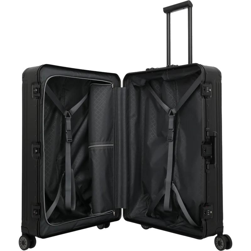 Travelite Next 4-Rollen-Trolley aus Aluminium 77 cm -Schwarz