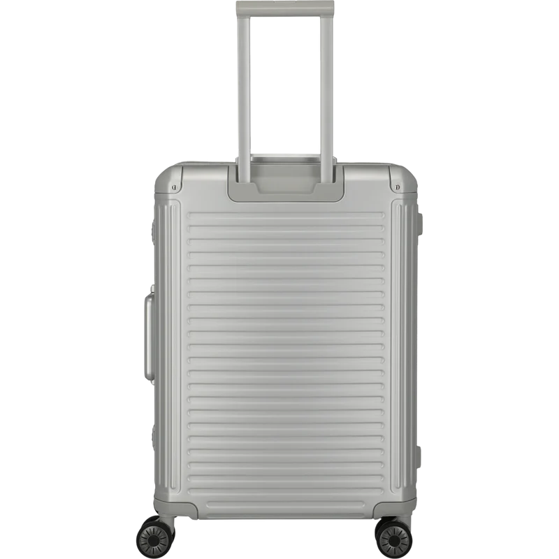 Travelite Next 4-Rollen-Trolley aus Aluminium 67 cm -Silber