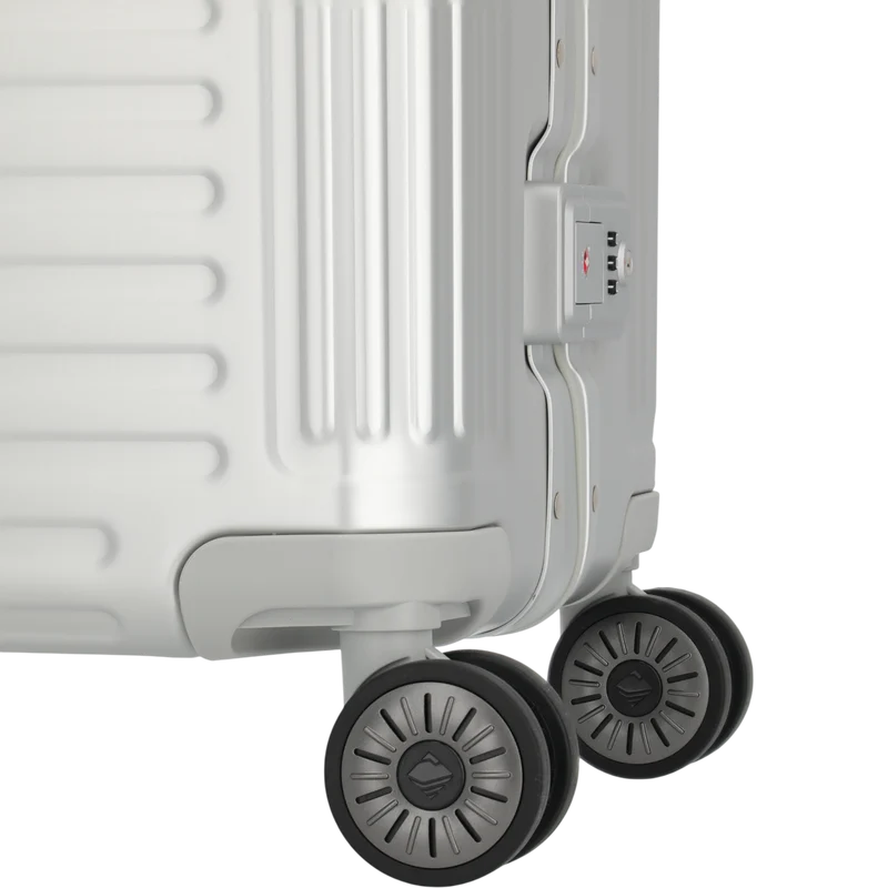 Travelite Next 4-Rollen-Trolley aus Aluminium 67 cm -Silber