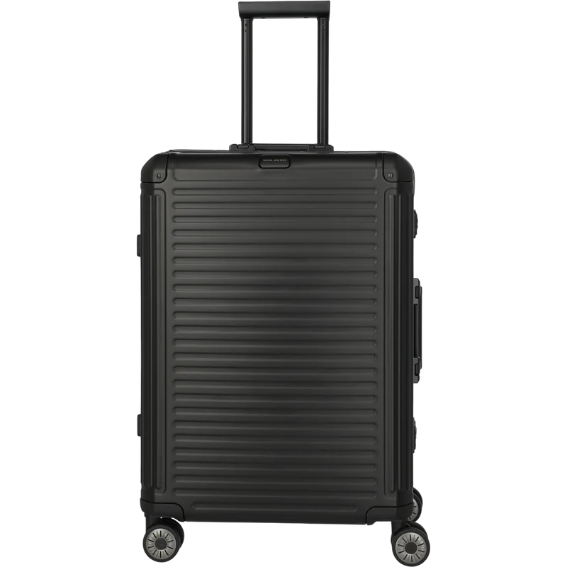 Travelite Next 4-Rollen-Trolley aus Aluminium 67 cm -Schwarz