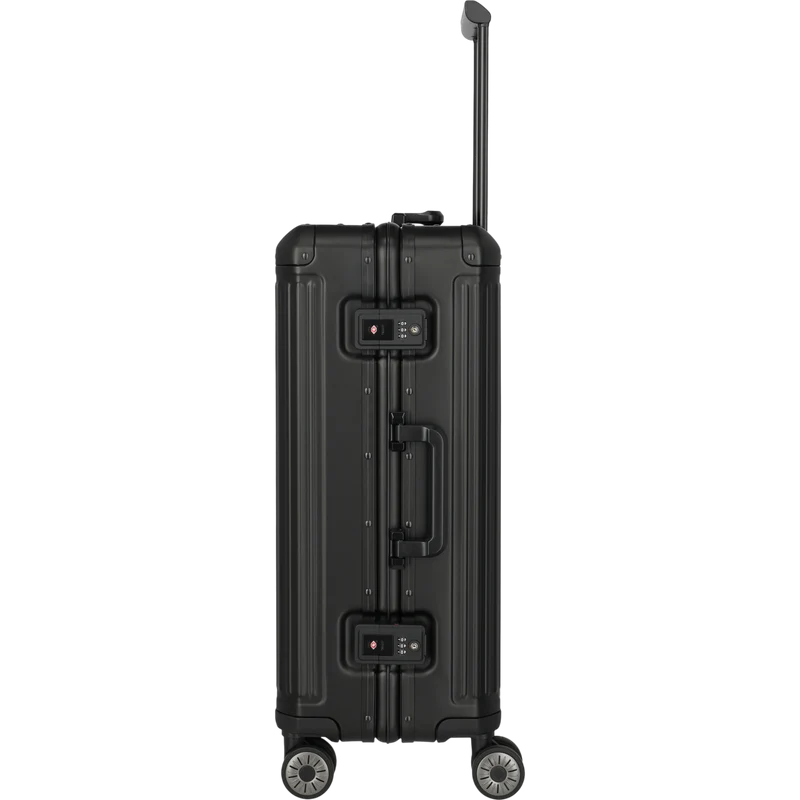 Travelite Next 4-Rollen-Trolley aus Aluminium 67 cm -Schwarz