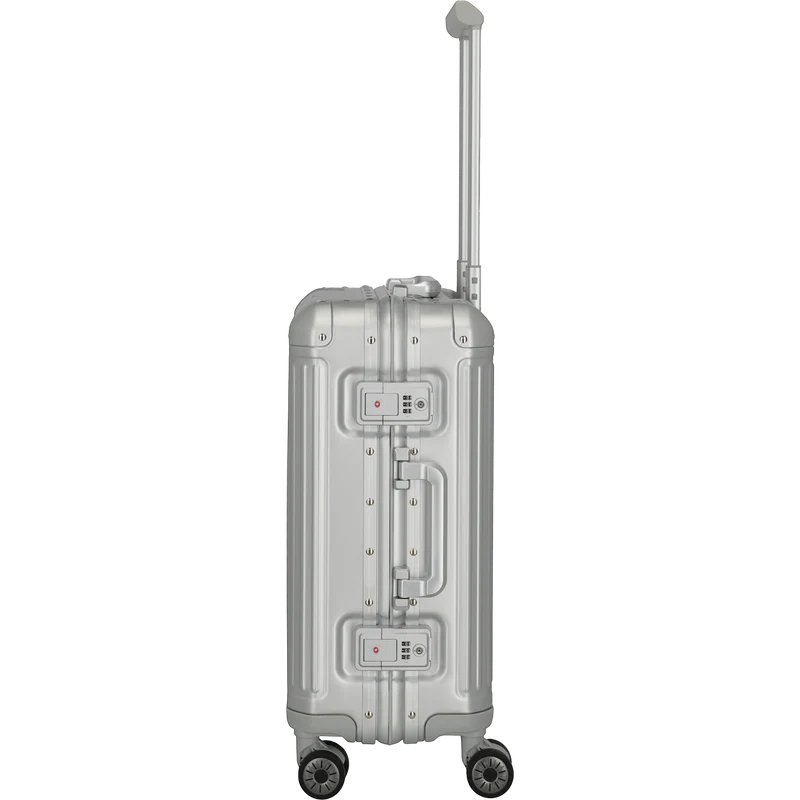 Travelite Next 4-Rollen-Kabinentrolley aus Aluminium 55 cm -Silber