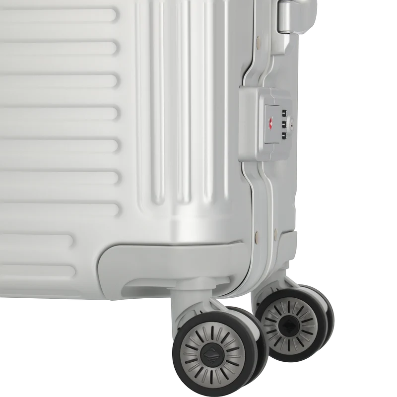 Travelite Next 4-Rollen-Kabinentrolley aus Aluminium 55 cm -Silber