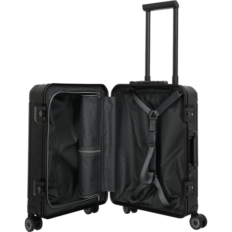 Travelite Next 4-Rollen-Kabinentrolley aus Aluminium 55 cm -Schwarz