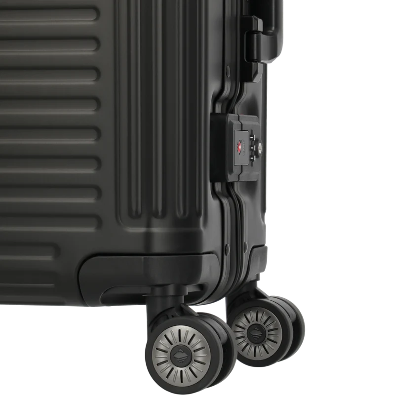 Travelite Next 4-Rollen-Kabinentrolley aus Aluminium 55 cm -Schwarz