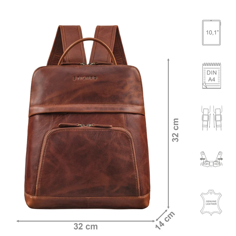"Jolanda" Eleganter Rucksack Damen Leder Klein