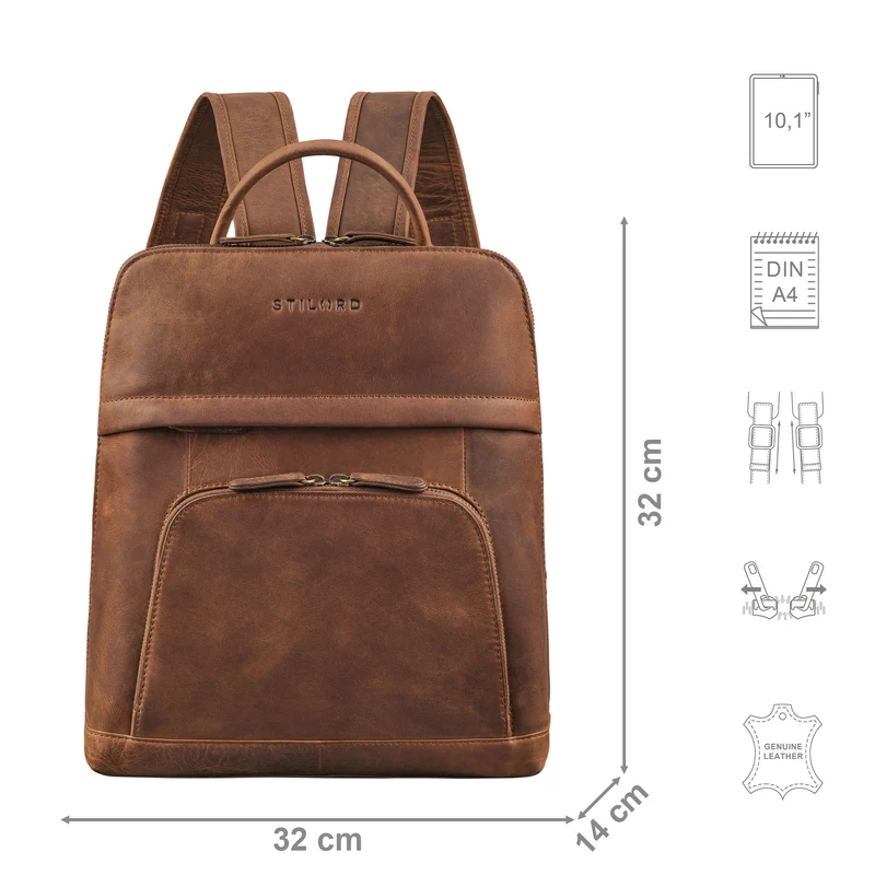 "Jolanda" Eleganter Rucksack Damen Leder Klein