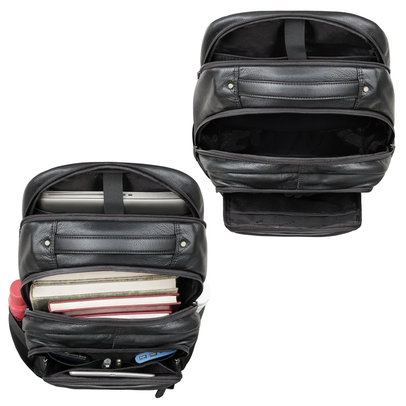 "Maxim" Premium XL Business Rucksack Leder mit Laptopfach 17 - 19 Zoll