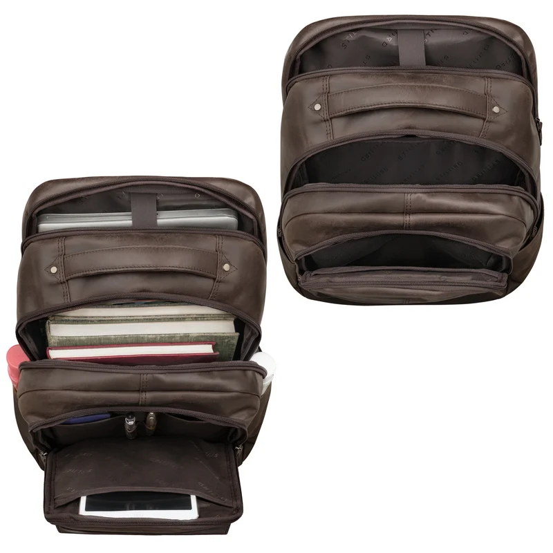 "Maxim" Premium XL Business Rucksack Leder mit Laptopfach 17 - 19 Zoll