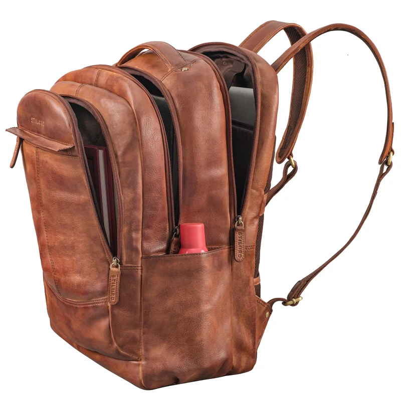 "Maxim" Premium XL Business Rucksack Leder mit Laptopfach 17 - 19 Zoll