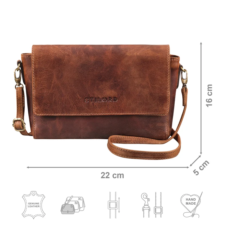 "Sylvie" Handtasche Damen Umhängetasche Leder