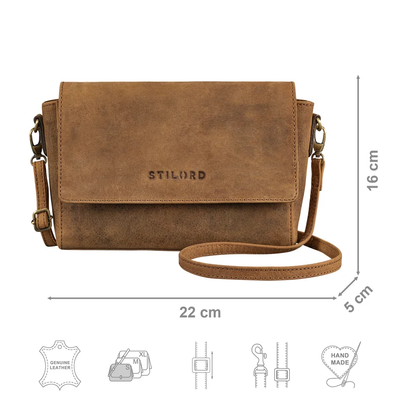 "Sylvie" Handtasche Damen Umhängetasche Leder