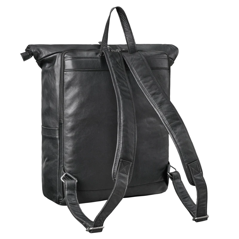 "Lutz" XL Rolltop Rucksack Herren Leder mit Laptop-Fach 16 - 17.3 Zoll