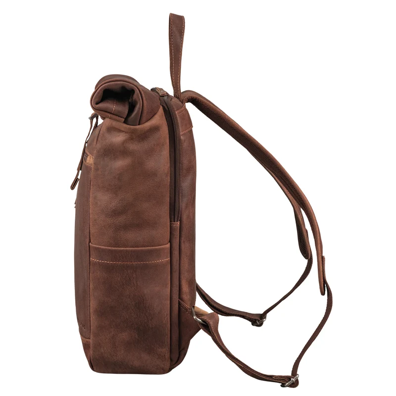 "Lutz" XL Rolltop Rucksack Herren Leder mit Laptop-Fach 16 - 17.3 Zoll