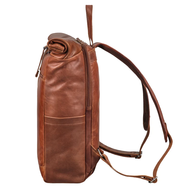 "Lutz" XL Rolltop Rucksack Herren Leder mit Laptop-Fach 16 - 17.3 Zoll
