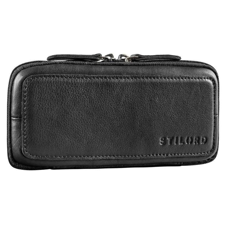"Scotty" Leder Etui Vintage Hardcase mit Reißverschluss Federmappe