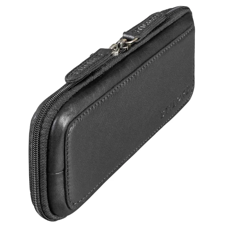 "Scotty" Leder Etui Vintage Hardcase mit Reißverschluss Federmappe