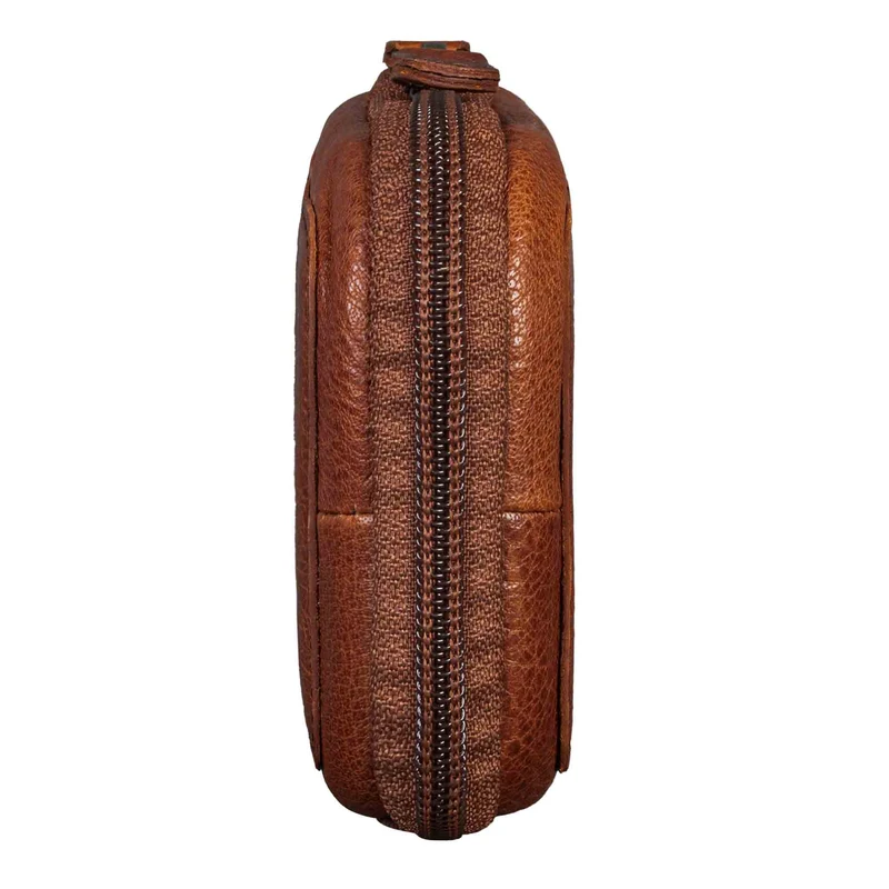 "Scotty" Leder Etui Vintage Hardcase mit Reißverschluss Federmappe