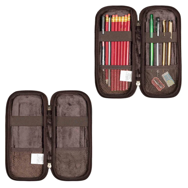 "Scotty" Leder Etui Vintage Hardcase mit Reißverschluss Federmappe