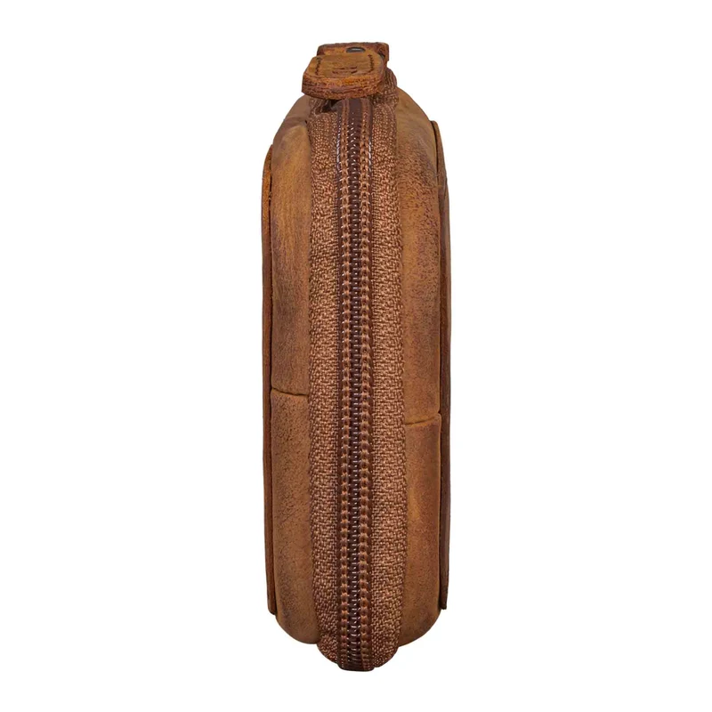 "Scotty" Leder Etui Vintage Hardcase mit Reißverschluss Federmappe