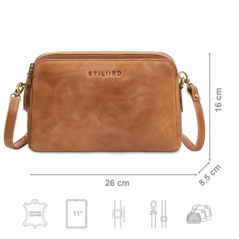 "Rosie" Vintage Umhängetasche Damen Leder Klein