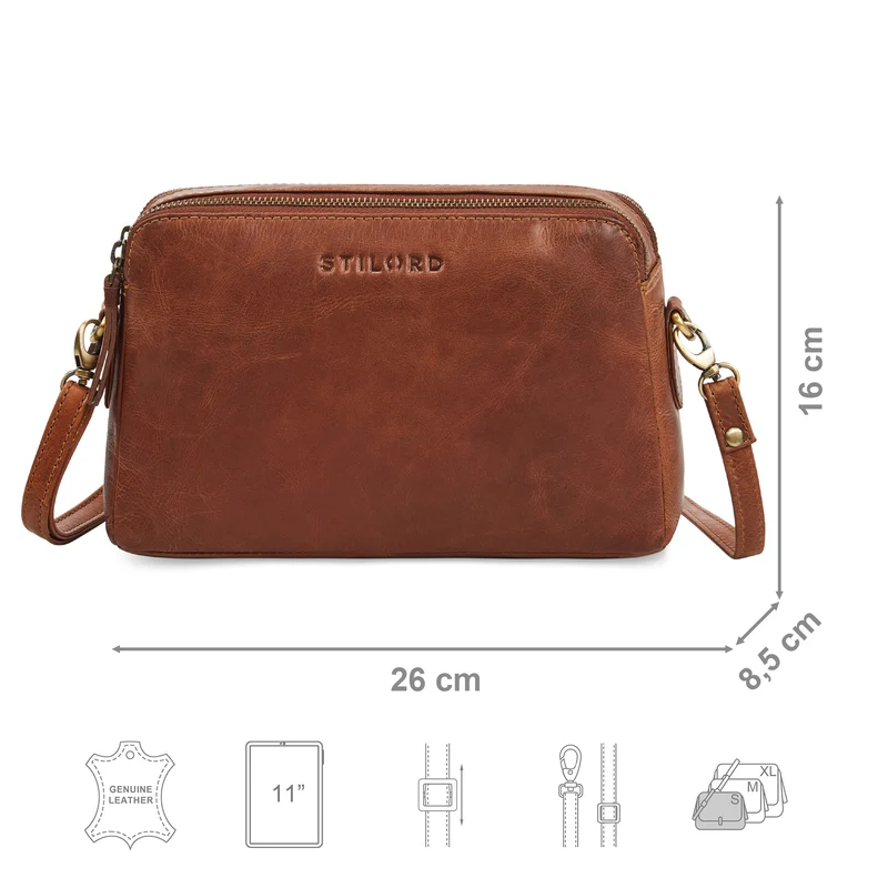 "Rosie" Vintage Umhängetasche Damen Leder Klein