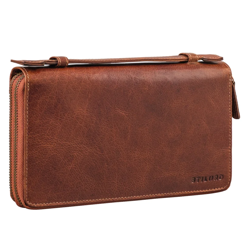 "Felicity" Große Geldbörse Herren Clutch Leder mit Handyfach