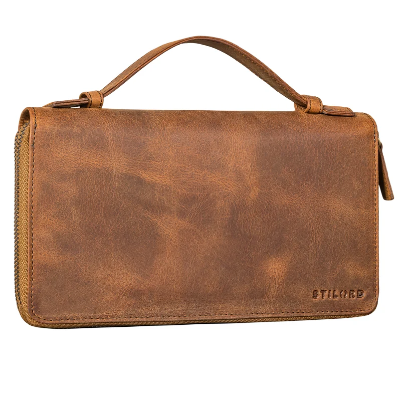 "Felicity" Große Geldbörse Herren Clutch Leder mit Handyfach