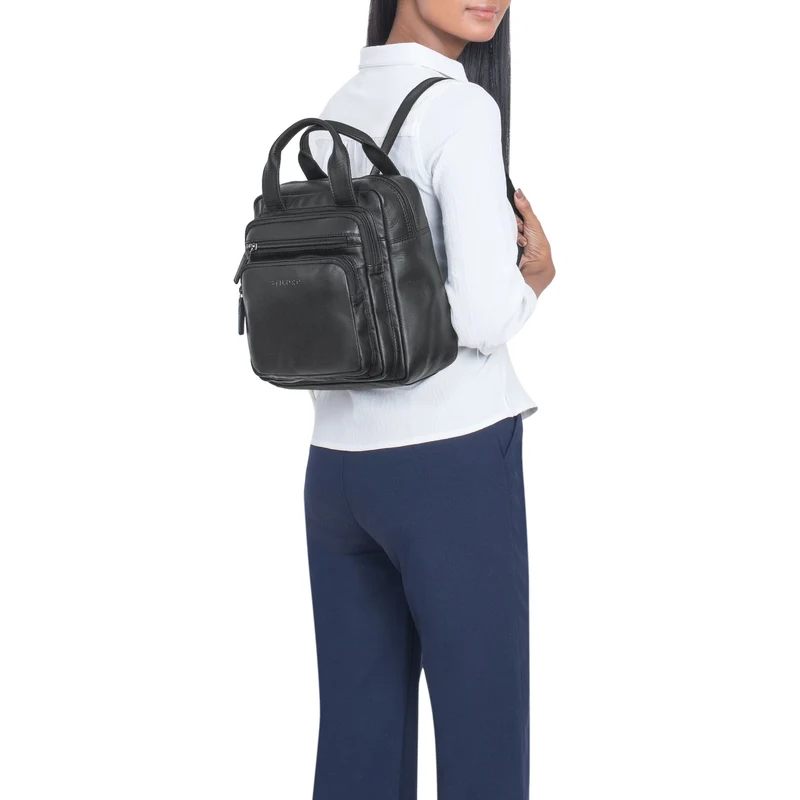 "Maple" Rucksack Tasche Damen Echtes Leder mit Henkel klein