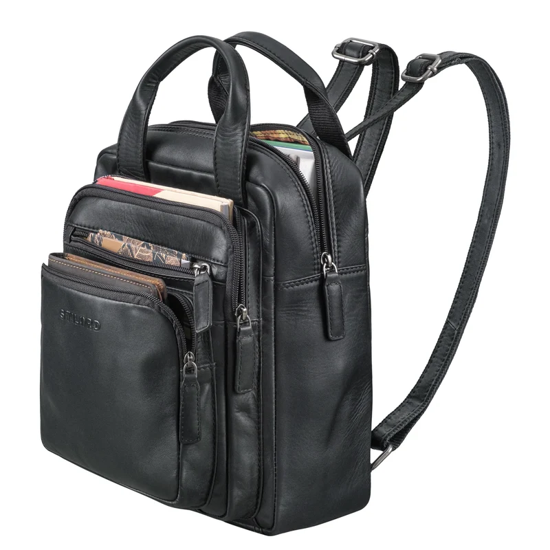 "Maple" Rucksack Tasche Damen Echtes Leder mit Henkel klein