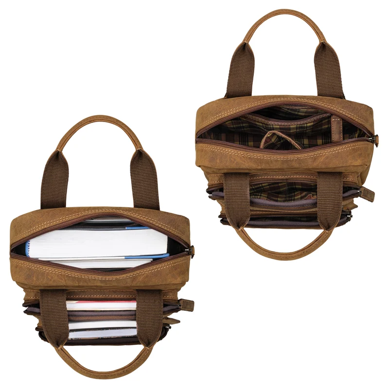 "Maple" Rucksack Tasche Damen Echtes Leder mit Henkel klein