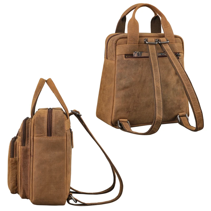 "Maple" Rucksack Tasche Damen Echtes Leder mit Henkel klein