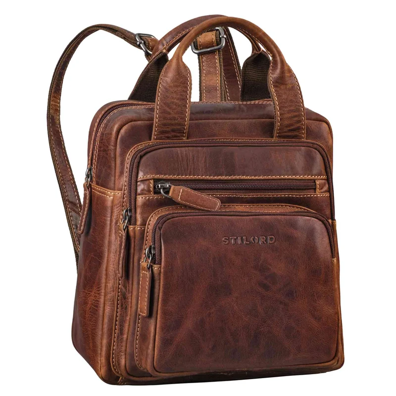 "Maple" Rucksack Tasche Damen Echtes Leder mit Henkel klein